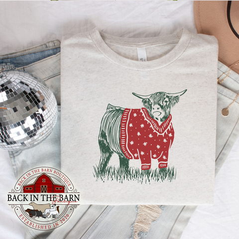 Christmas Sweater Highland Cattle Shirt