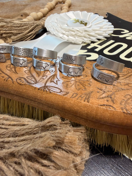 Adjustable Stamped Pig Rings