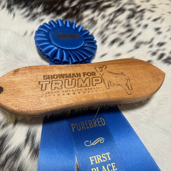 Showman for Trump Show Pig Carved Brush