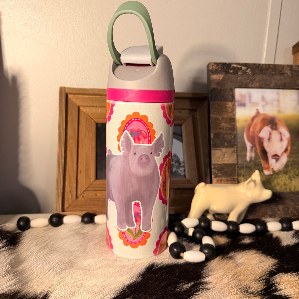 Floral Sip Top Pig Tumbler