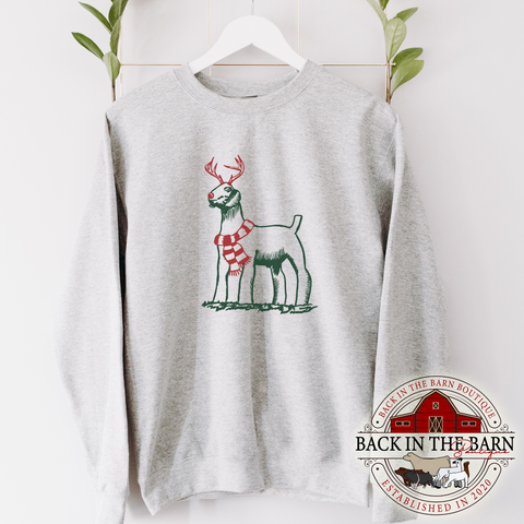 Christmas Scarf Goat Crewneck