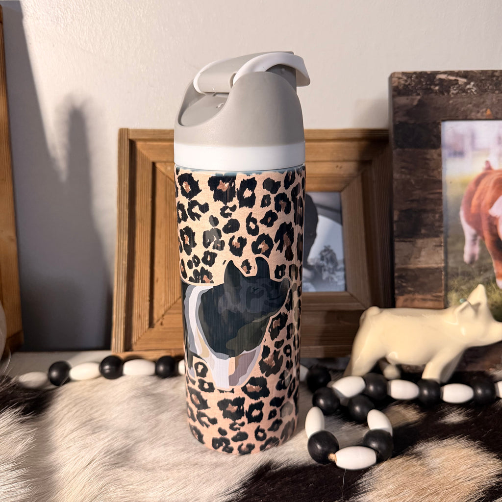 Cheetah Sip Top Pig GRAY Tumbler