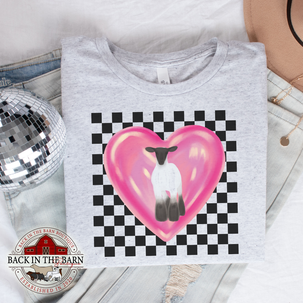 Checkered Heart Lamb Shirt