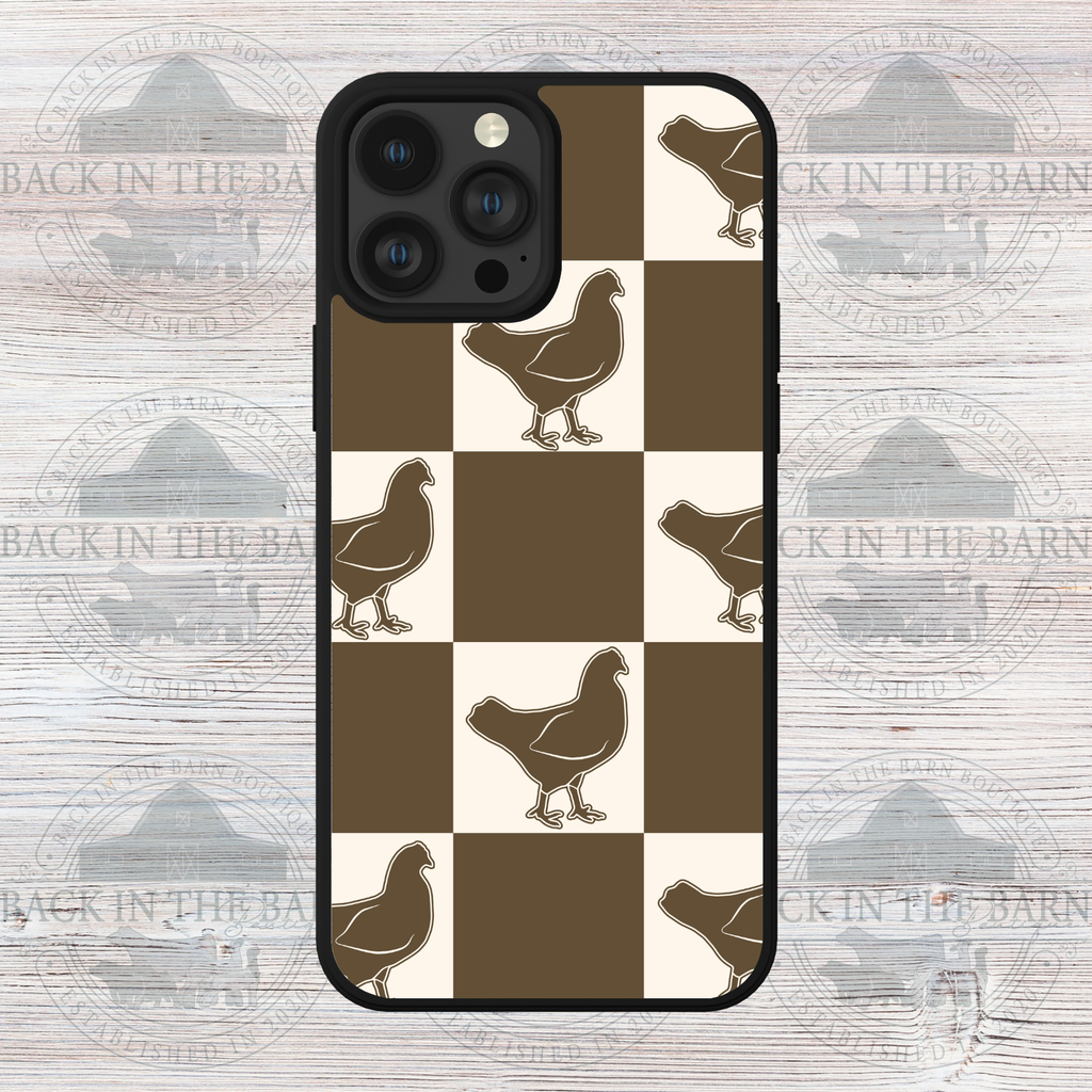 Natural Checkered Chicken Phone Case