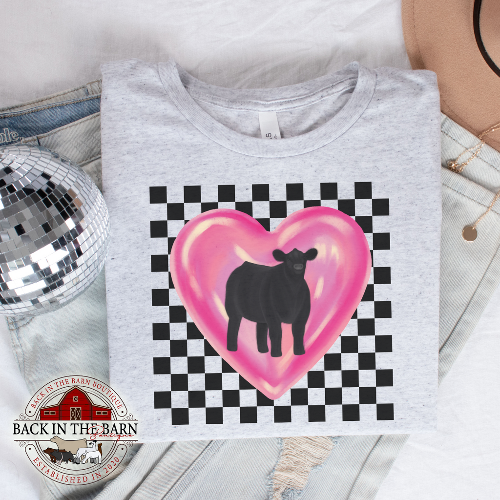 Checkered Heart Cattle Shirt