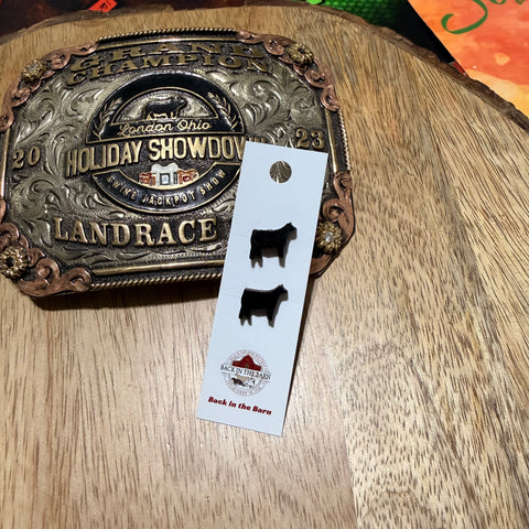 Black Cattle Stud Earrings