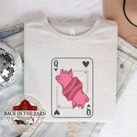 Queen of Hearts Pig Shirt