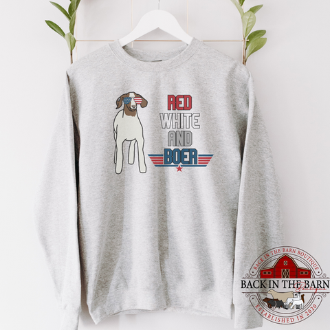 Red, White, and Boer Goat Crewneck