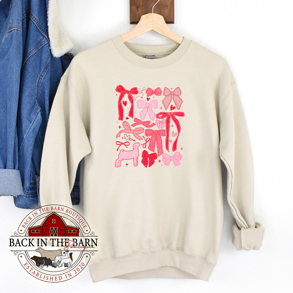 Valentines Bow Goat Crewneck