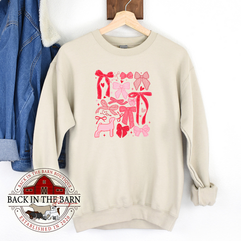 Valentines Bow Goat Crewneck