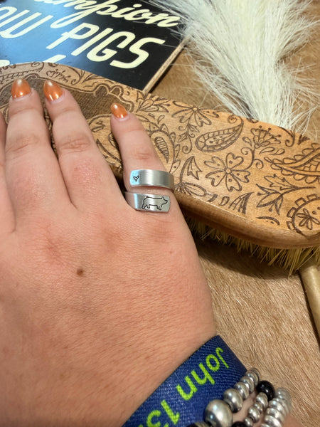 Adjustable Stamped Pig Rings