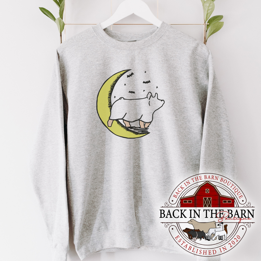 Midnight Ghost Pig Crewneck