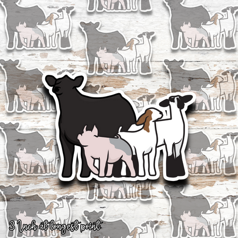 The Main 4 Livestock Sticker