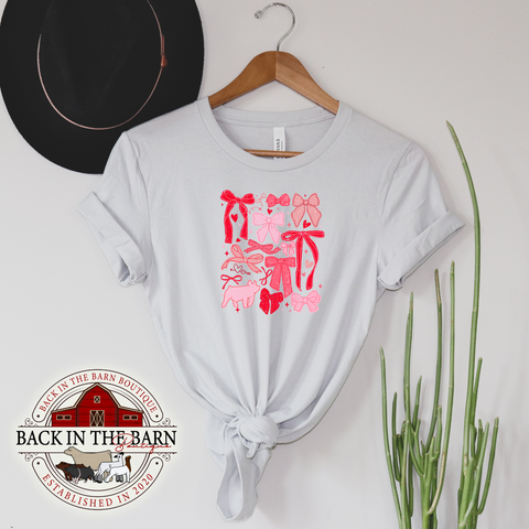 Valentines Bow Pig Shirt