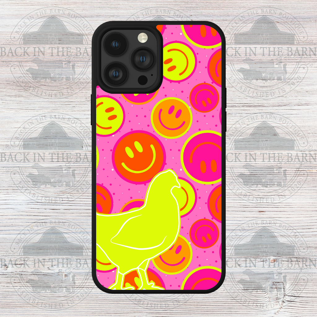 Neon Smiley Chicken Phone Case