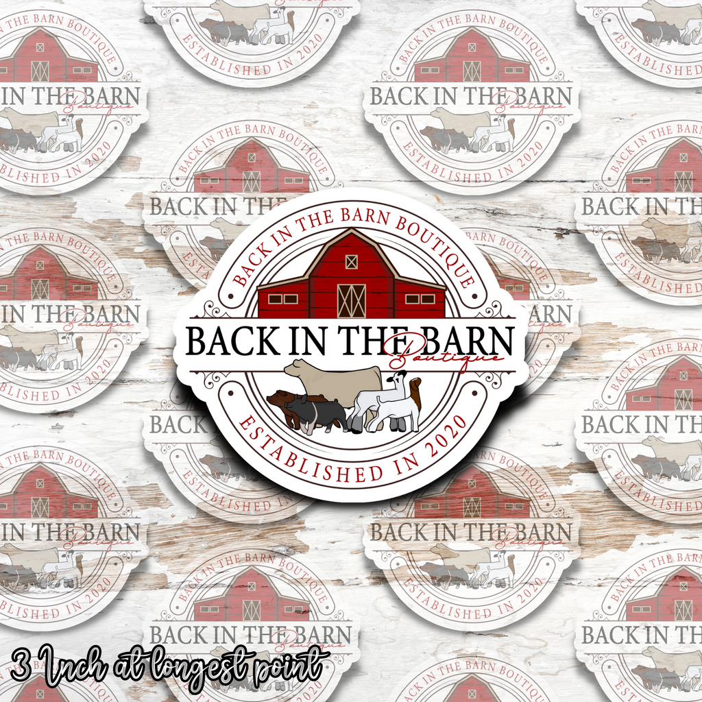 Back in the Barn Logo Sticker