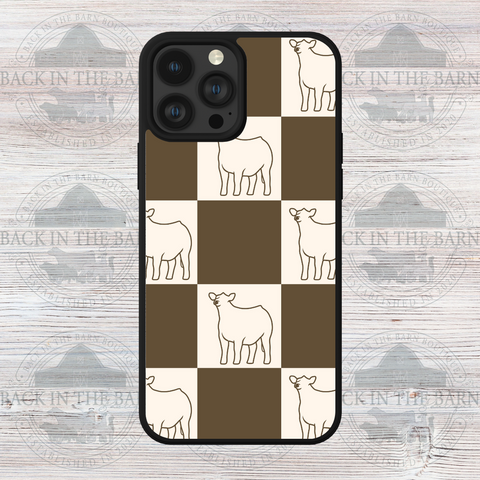 Natural Checkered Cattle Phone Case