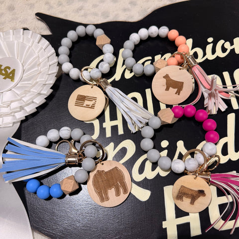 Beaded Silicone Cattle Wristlet