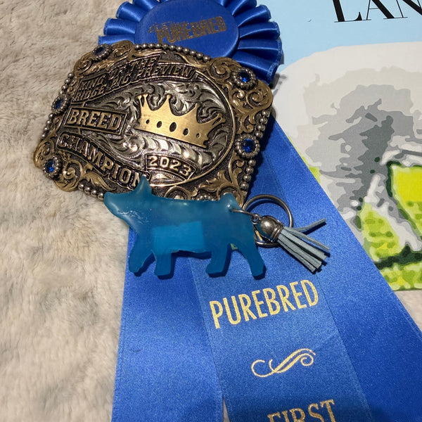Epoxy Pig Keychain