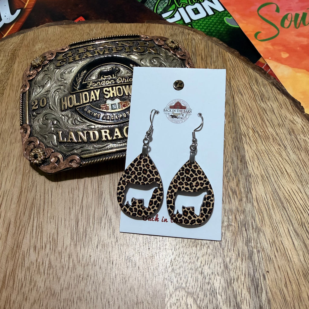 Cheetah Cattle Teardrop Earrings