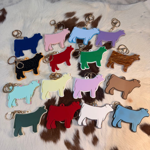 Acrylic Cattle Keychain