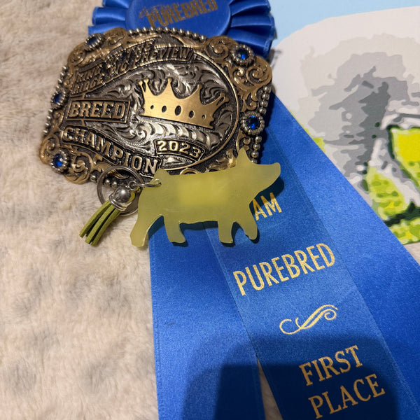 Epoxy Pig Keychain