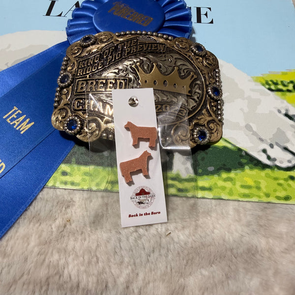 Resin Cattle Stud Earrings