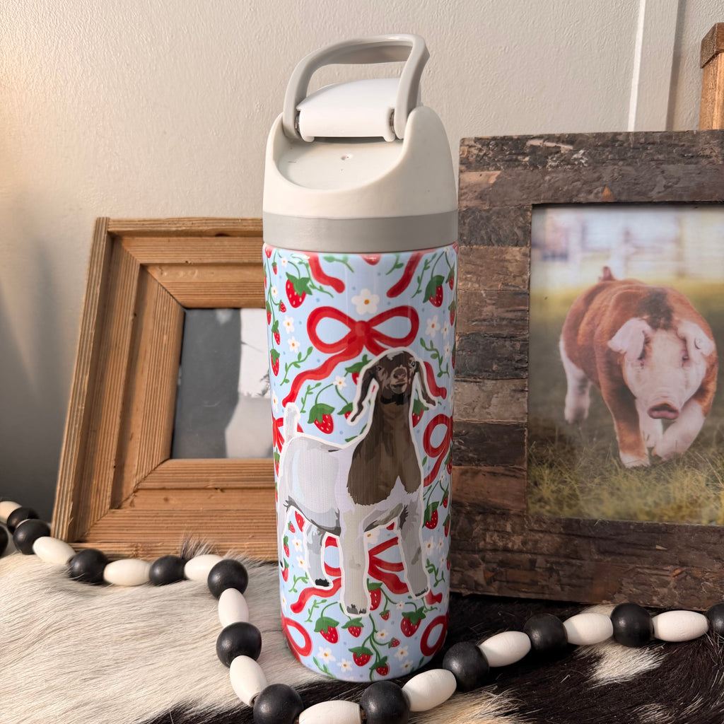 Strawberry Bow Sip Top Goat Tumbler