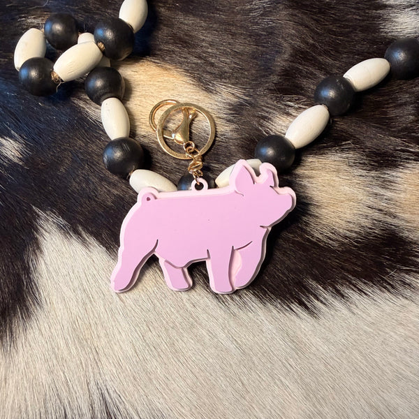Acrylic Pig Keychain