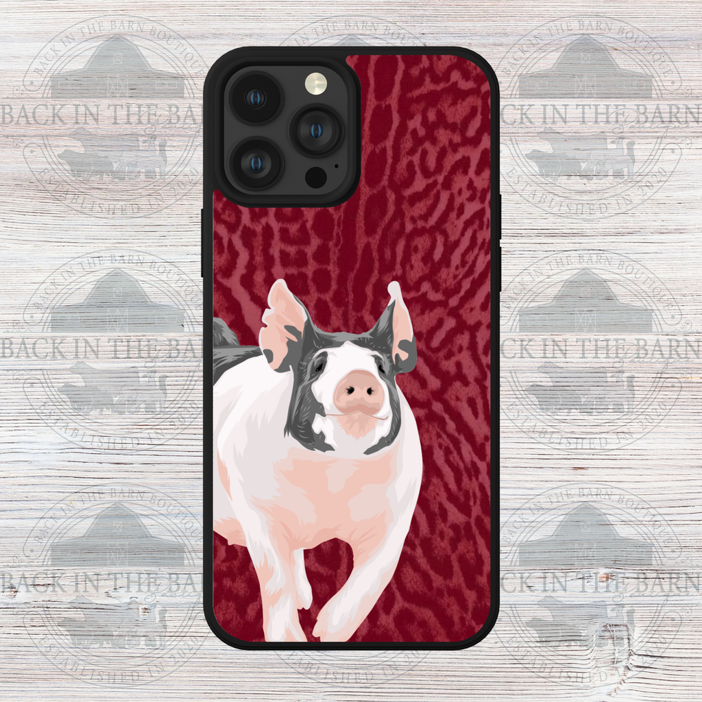 Red Leopard Pig Phone Case