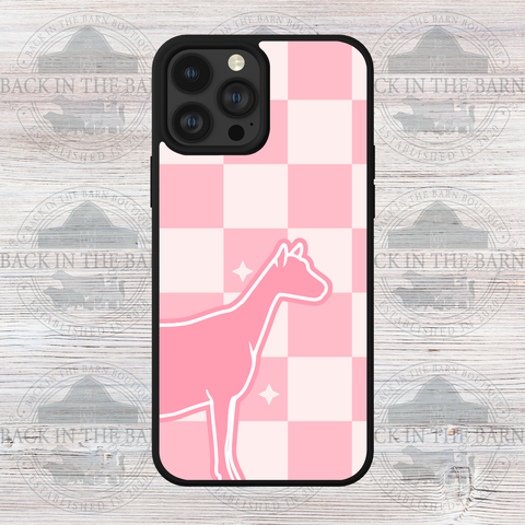 Pink Checkered Dairy Goat Phone Case