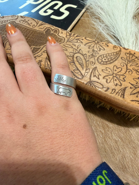 Adjustable Stamped Pig Rings