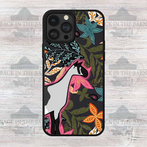 Dark Floral Dairy Goat Phone Case