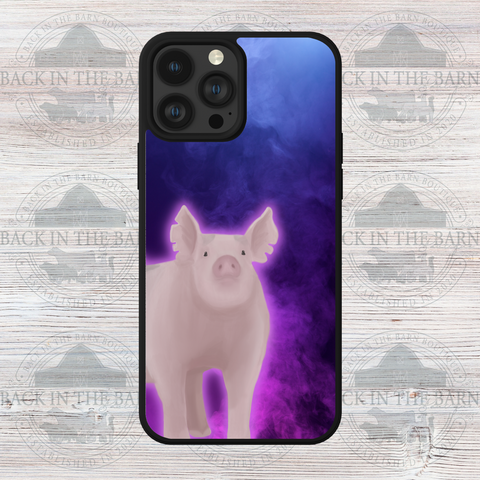 Purple Watercolor Pig Phone Case