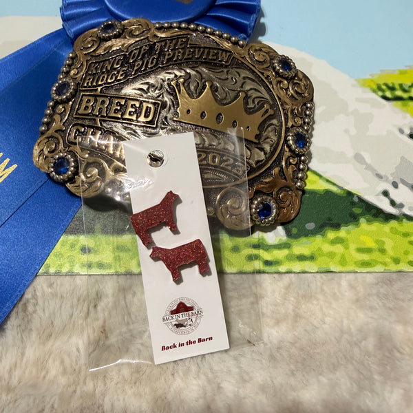 Resin Cattle Stud Earrings