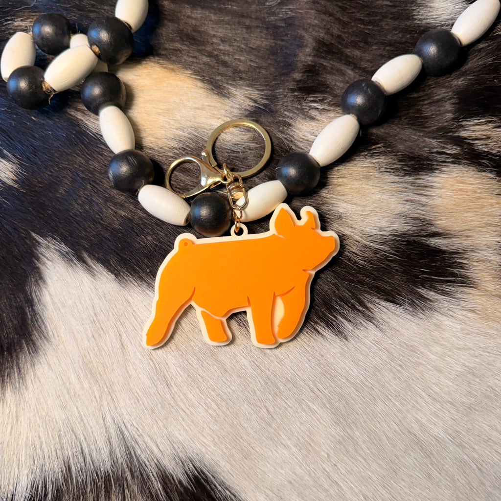Acrylic Pig Keychain