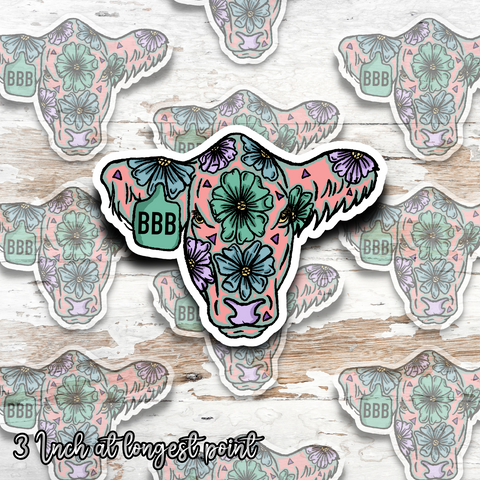 Crazy Tooled Cattle Sticker
