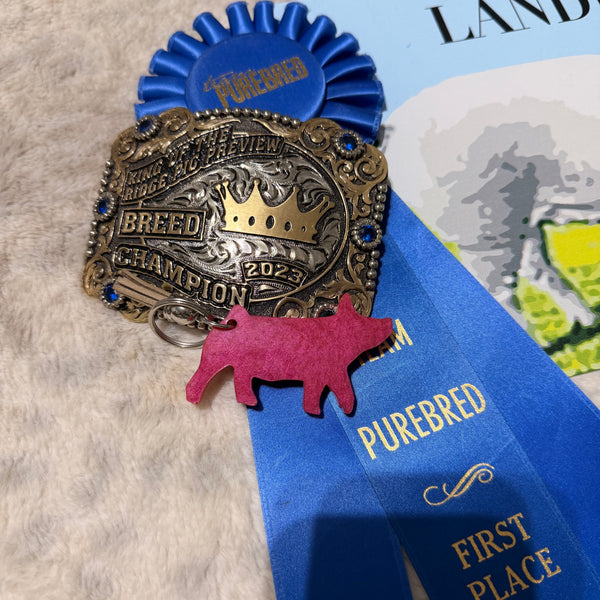 Epoxy Pig Keychain