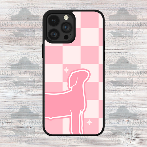 Pink Checkered Goat Phone Case