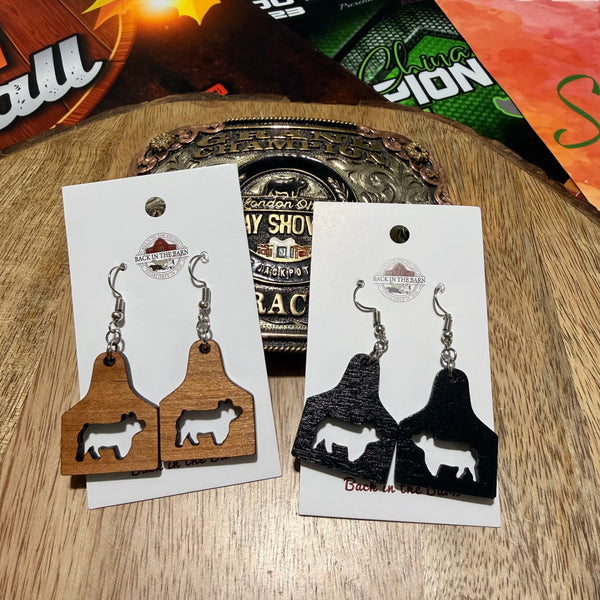 Pig Ear Tag Earrings