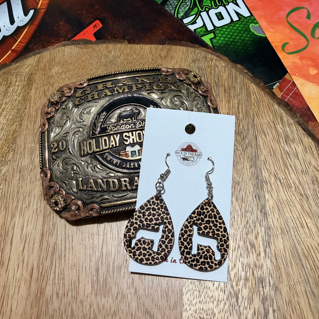 Cheetah Lamb Teardrop Earrings