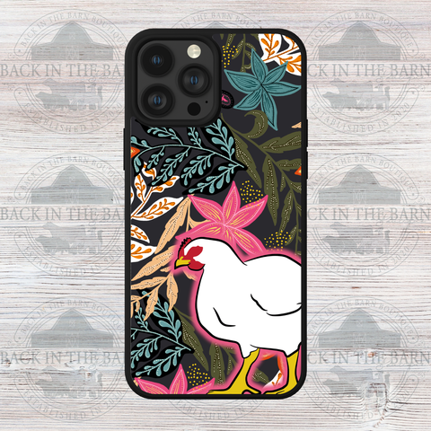 Dark Floral Chicken Phone Case