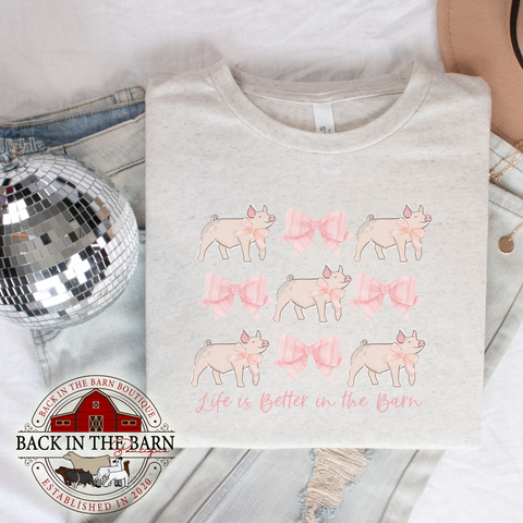 Coquette Bow Pig Shirt