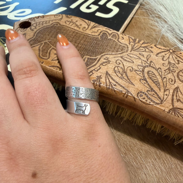 Adjustable Stamped Goat Rings