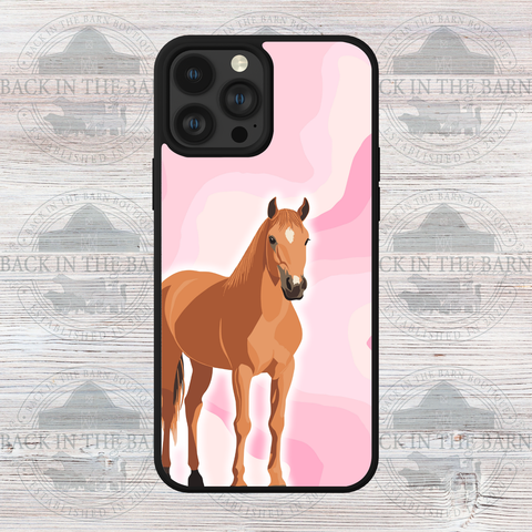 Pink Swirl Horse Phone Case