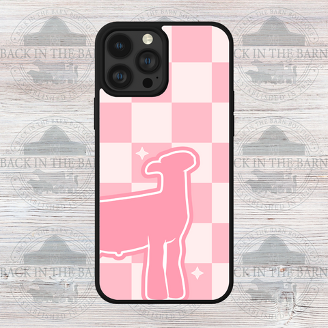 Pink Checkered Lamb Phone Case