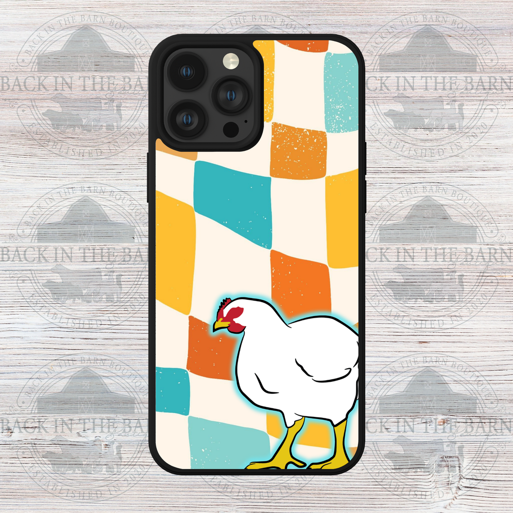 Sunset Checkered Chicken Phone Case