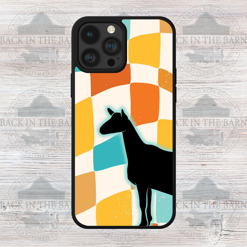 Sunset Checkered Dairy Goat Phone Case