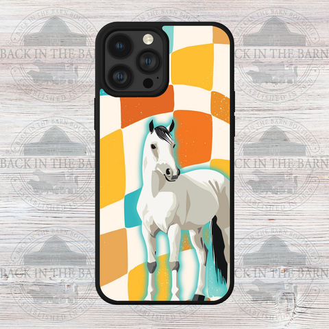 Sunset Checkered Horse Phone Case