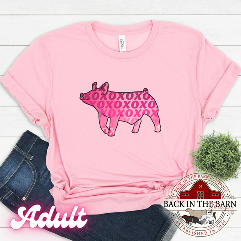 Pink Watercolor Pig Shirt